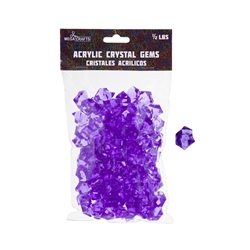 Mega Crafts - 1/2 Pound Acrylic Decorative Ice Rocks Cube - Purple