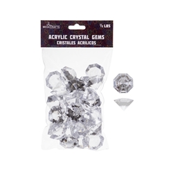 Mega Crafts - 1/2 Pound Acrylic Decorative Large Diamonds - Clear