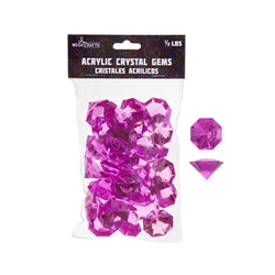 Mega Crafts - 1/2 Pound Acrylic Decorative Large Diamonds - Fuchsia