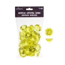 Mega Crafts - 1/2 Pound Acrylic Decorative Large Diamonds - Gold