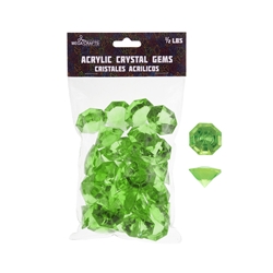 Mega Crafts - 1/2 Pound Acrylic Decorative Large Diamonds - Light Green