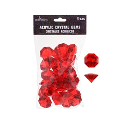Mega Crafts - 1/2 Pound Acrylic Decorative Large Diamonds - Red