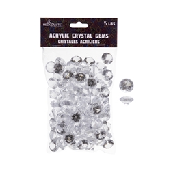 Mega Crafts - 1/2 Pound Acrylic Decorative Small Diamonds - Clear