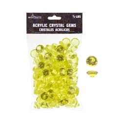 Mega Crafts - 1/2 Pound Acrylic Decorative Small Diamonds - Gold