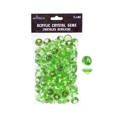 Mega Crafts - 1/2 Pound Acrylic Decorative Small Diamonds - Light Green