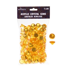 Mega Crafts - 1/2 Pound Acrylic Decorative Small Diamonds - Orange