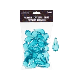 Mega Crafts - 1/2 Pound Acrylic Decorative Ice Rocks Teardrop - Aqua
