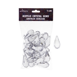 Mega Crafts - 1/2 Pound Acrylic Decorative Ice Rocks Teardrop - Clear