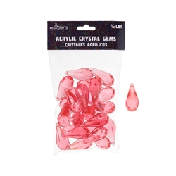 Mega Crafts - 1/2 Pound Acrylic Decorative Ice Rocks Teardrop - Coral