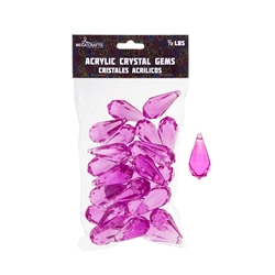 Mega Crafts - 1/2 Pound Acrylic Decorative Ice Rocks Teardrop - Fuchsia