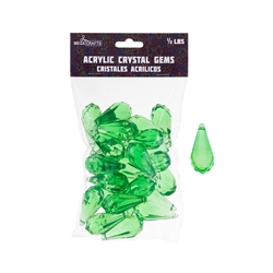 Mega Crafts - 1/2 Pound Acrylic Decorative Ice Rocks Teardrop - Green