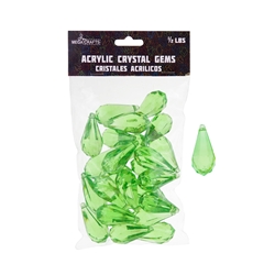 Mega Crafts - 1/2 Pound Acrylic Decorative Ice Rocks Teardrop - Light Green