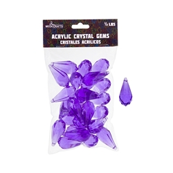 Mega Crafts - 1/2 Pound Acrylic Decorative Ice Rocks Teardrop - Purple