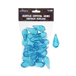 Mega Crafts - 1/2 Pound Acrylic Decorative Ice Rocks Teardrop - Turquoise