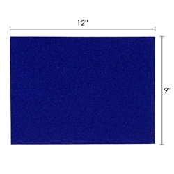 Mega Crafts - 6 pcs 9" x 12" Metallic Glitter Adhesive EVA Foam Sheet - Dark Blue