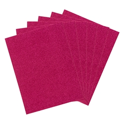 Mega Crafts - 6 pcs 9" x 12" Metallic Glitter Adhesive EVA Foam Sheet - Fuchsia