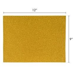 Mega Crafts - 6 pcs 9" x 12" Metallic Glitter Adhesive EVA Foam Sheet - Gold