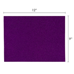 Mega Crafts - 6 pcs 9" x 12" Metallic Glitter Adhesive EVA Foam Sheet - Purple