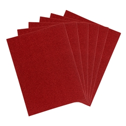 Mega Crafts - 6 pcs 9" x 12" Metallic Glitter Adhesive EVA Foam Sheet - Red
