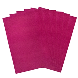 Mega Crafts - 6 pcs 16" x 24" Metallic Glitter Adhesive EVA Foam Sheet - Fuchsia