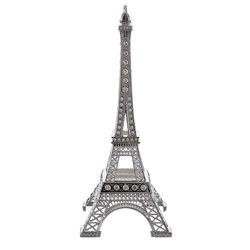 Mega Crafts - 10" Eiffel Tower with Rhinestones - Silver
