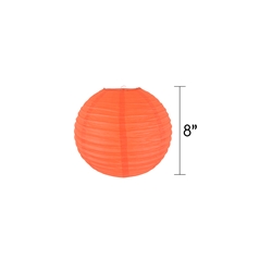 Mega Crafts - 8" Round Paper Lantern - Orange
