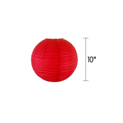 Mega Crafts - 10" Round Paper Lantern - Red