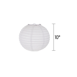 Mega Crafts - 10" Round Paper Lantern - White