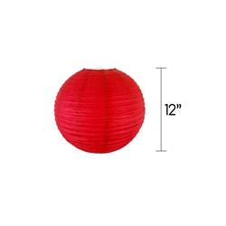 Mega Crafts - 12" Round Paper Lantern - Red