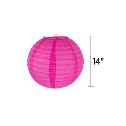 Mega Crafts - 14" Round Paper Lantern - Fuchsia