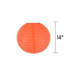 Mega Crafts - 14" Round Paper Lantern - Orange