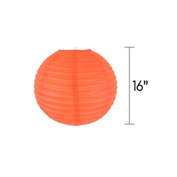 Mega Crafts - 16" Round Paper Lantern - Orange