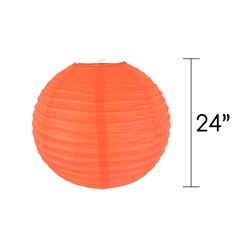 Mega Crafts - 24" Round Paper Lantern - Orange