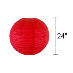 Mega Crafts - 24" Round Paper Lantern - Red