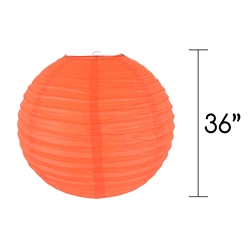 Mega Crafts - 36" Round Paper Lantern - Orange