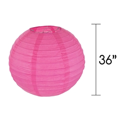 Mega Crafts - 36" Round Paper Lantern - Pink