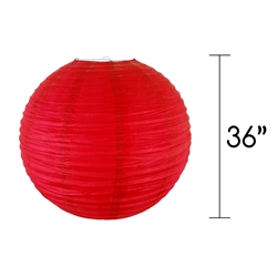 Mega Crafts - 36" Round Paper Lantern - Red