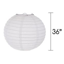 Mega Crafts - 36" Round Paper Lantern - White