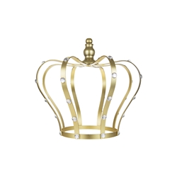 Mega Crafts - 10" Monarch Royal Crown with Rhinestones - Gold