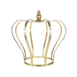Mega Crafts - 12" Monarch Royal Crown with Rhinestones - Gold