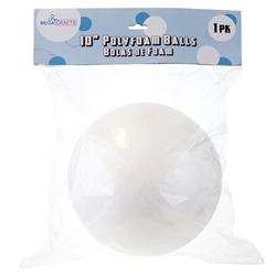 Mega Crafts - 1 pc 10" Poly Foam Craft Ball