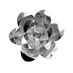 Mega Crafts - 12" Paper Craft Pedal Flower - Metallic Silver
