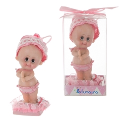 Mega Favors - Baby Standing on Pillow Poly Resin in Gift Box - Pink