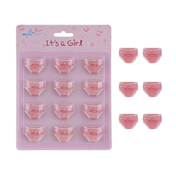 Mega Crafts - 12 pcs Baby Diaper Poly Resin Embellishments - Pink
