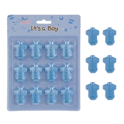 Mega Crafts - 12 pcs Baby Onesie Poly Resin Embellishments - Blue