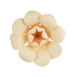 Mega Crafts - 12" Paper Craft Pedal Flower - Ivory