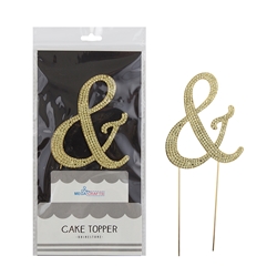 Mega Crafts - Sparkling Rhinestone Letter Cake Topper - & Gold