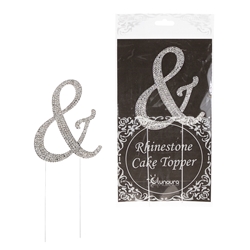 Mega Crafts - Sparkling Rhinestone Letter Cake Topper - & Silver