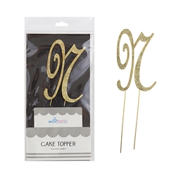 Mega Crafts - Sparkling Rhinestone Letter Cake Topper - N Gold