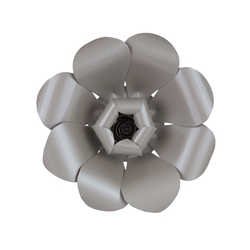 Mega Crafts - 12" Paper Craft Pedal Flower - Silver